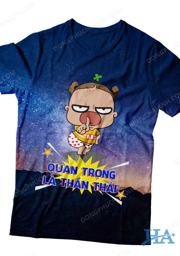 Áo lớp 3D galaxy in hình Chipi ngộ nghĩnh, dễ thương