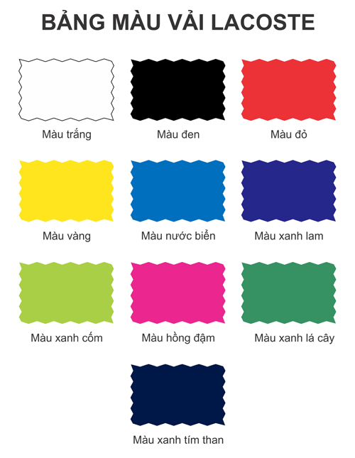 Bảng màu vải áo - Đồng Phục Hải Anh