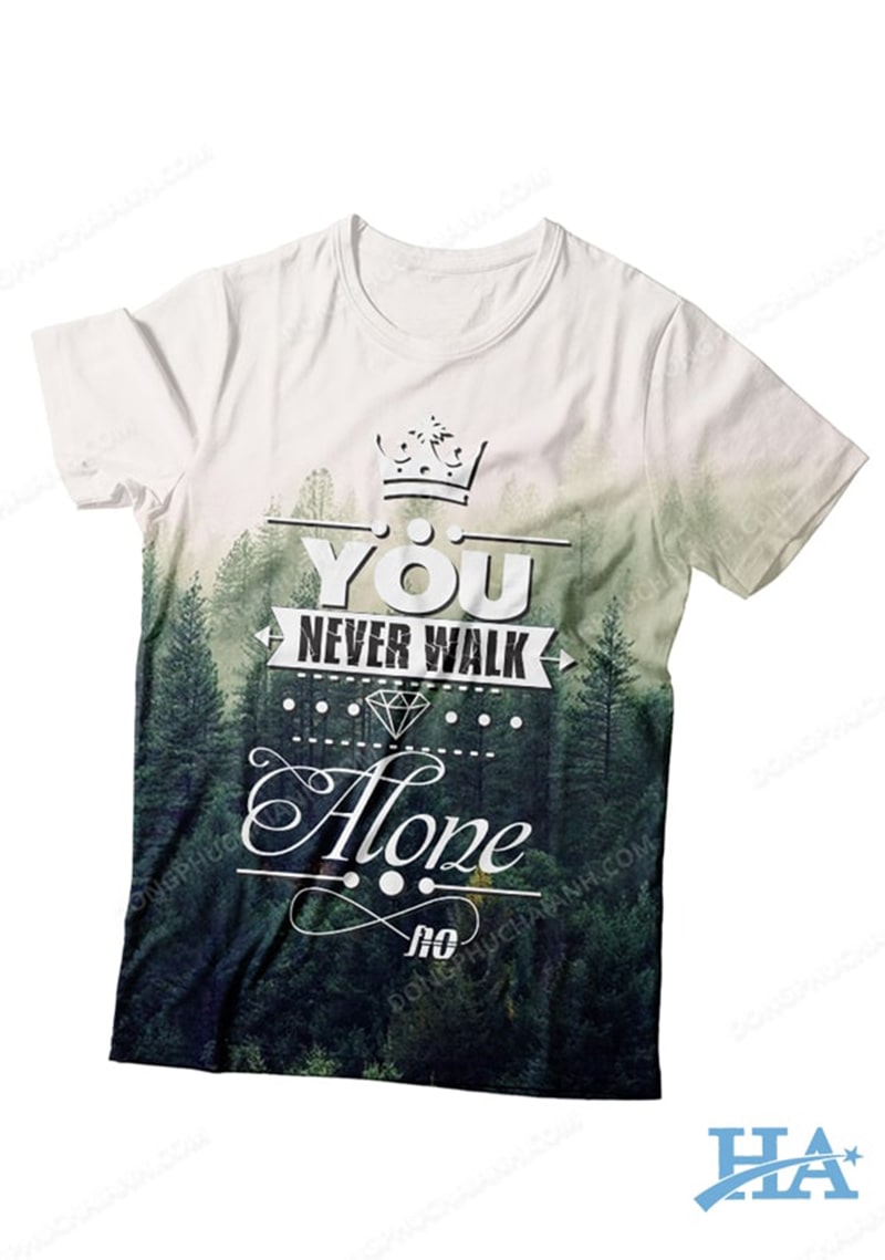 Mẫu áo lớp 3D Galaxy in slogan đầy ấn tượng