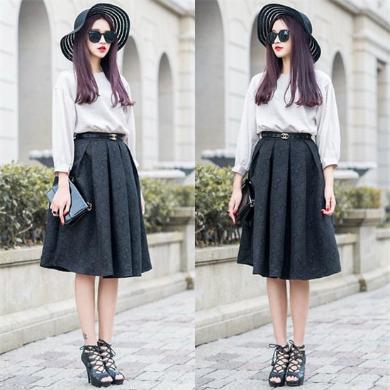 Mẫu đồng phục công sở nữ không thể bỏ qua được các thiết kế trên những bộ váy, đầm duyên dáng.