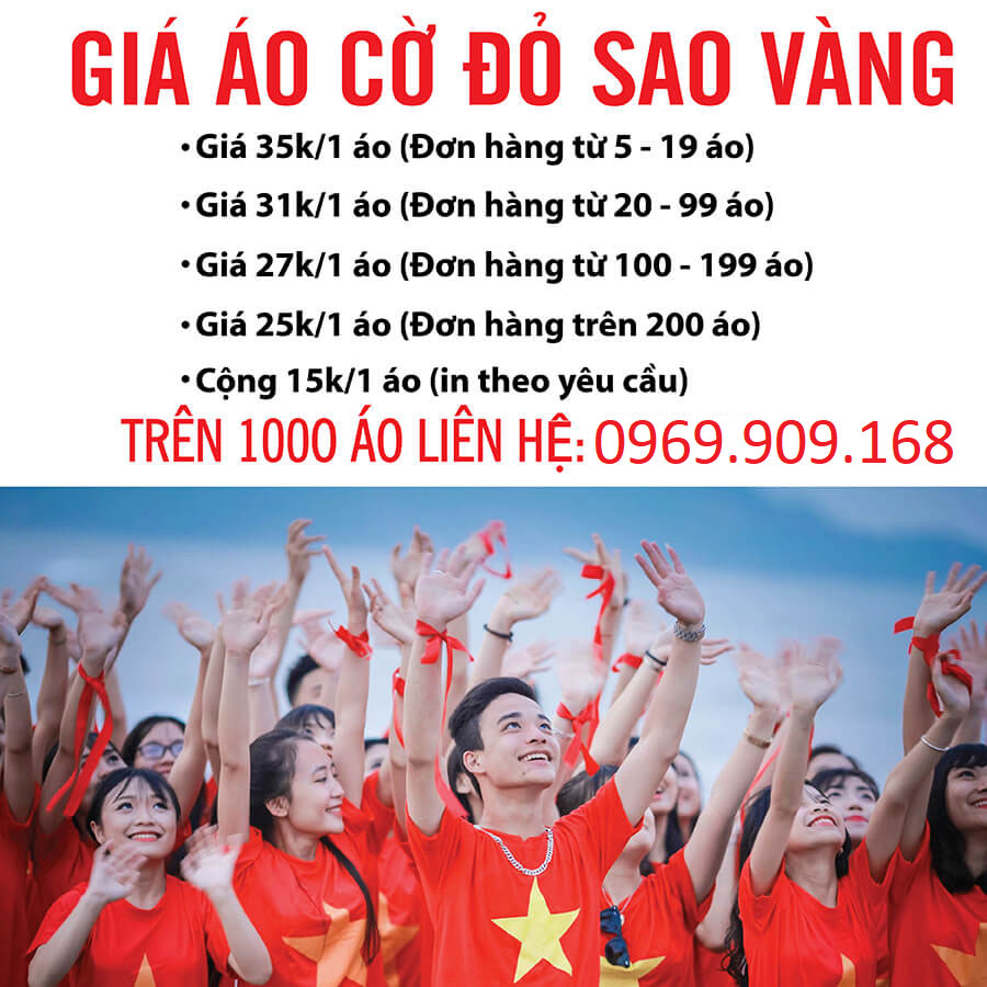 Bảng giá địa chỉ bán áo cờ đỏ sao vàng tại đồng phục Hải Anh.