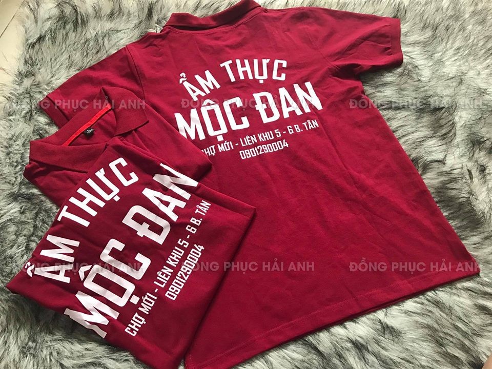 Ví trị in logo áo đồng phục sau lưng áo