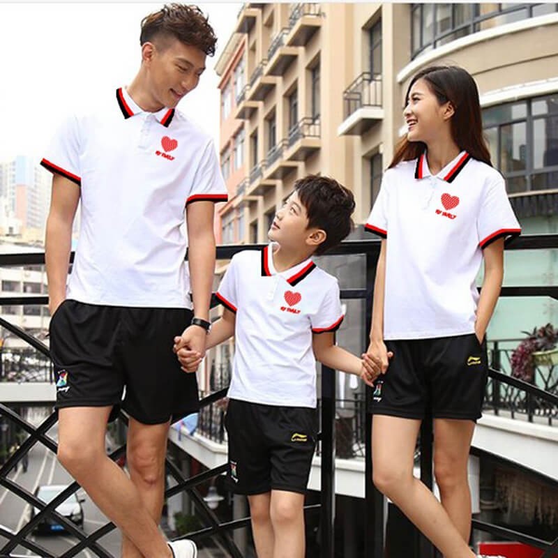 Mẫu áo gia đình dành cho 3 người có cổ