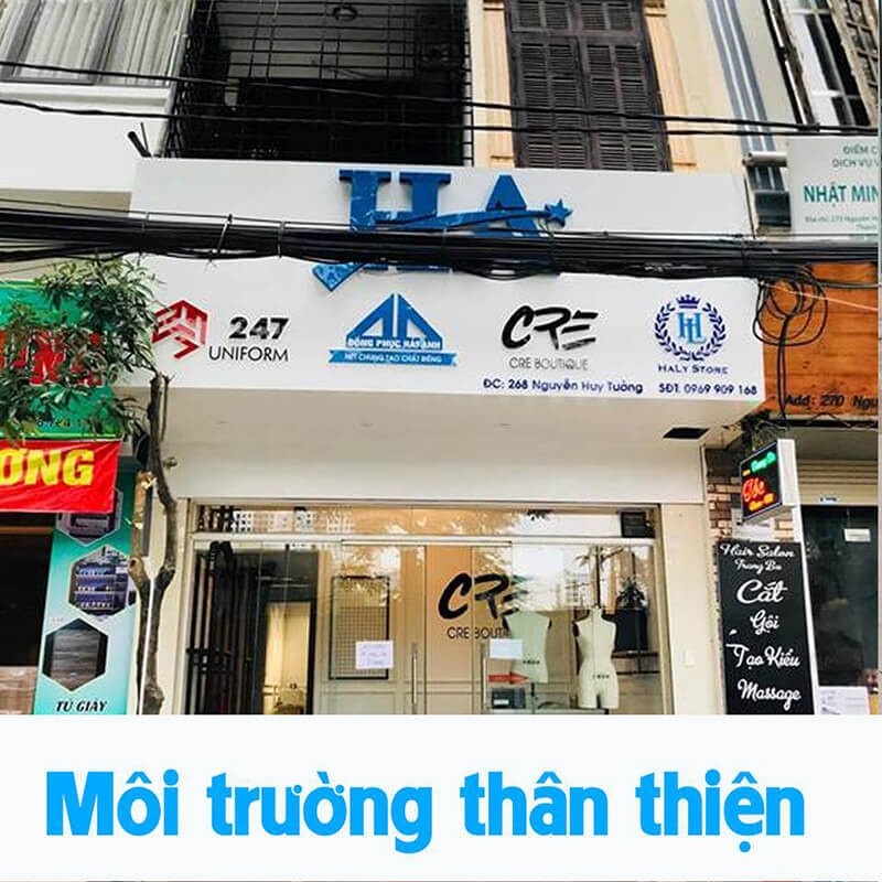 Địa chỉ công ty may đồng phục Hải Anh khang trang, rộng lớn là tiền đề hình thành nên sự chuyên nghiệp.