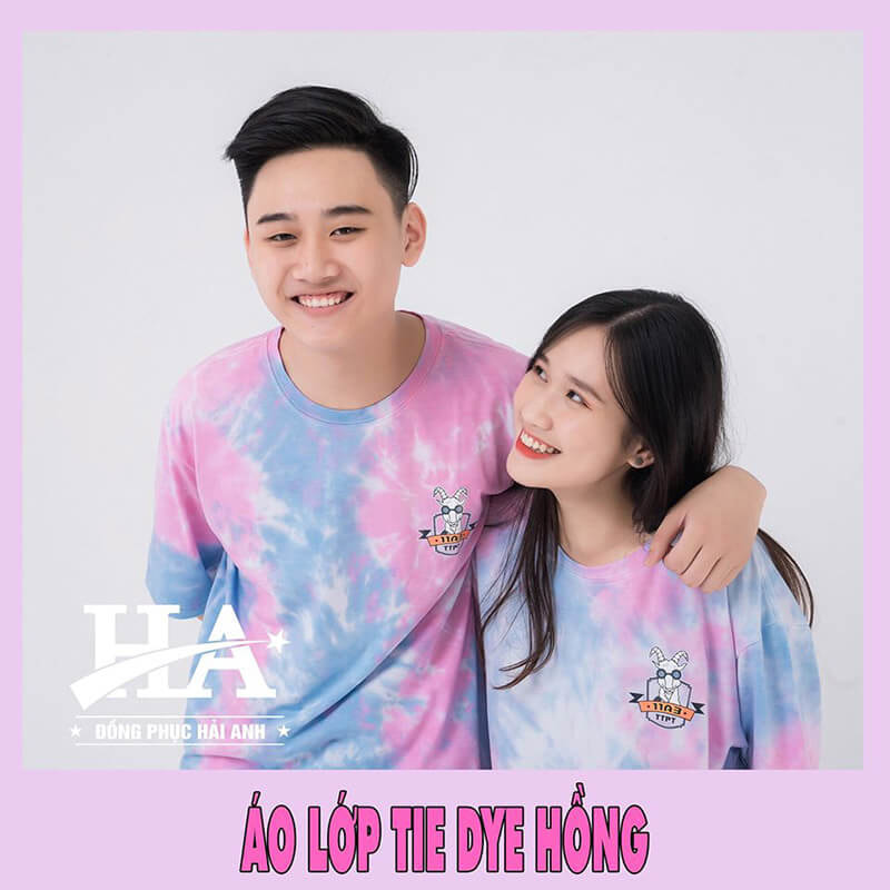 Màu áo lớp Tie dye đẹp – Hồng