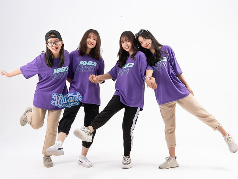 Mẫu áo lớp màu tím Violet 10B3