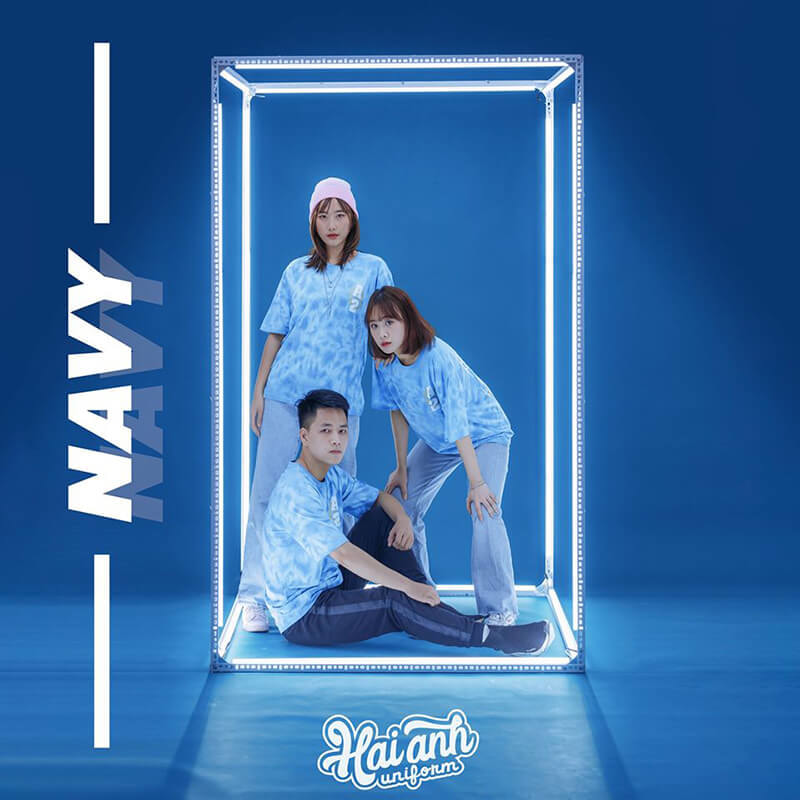 Mẫu áo lớp Patchy giá rẻ xanh Navy