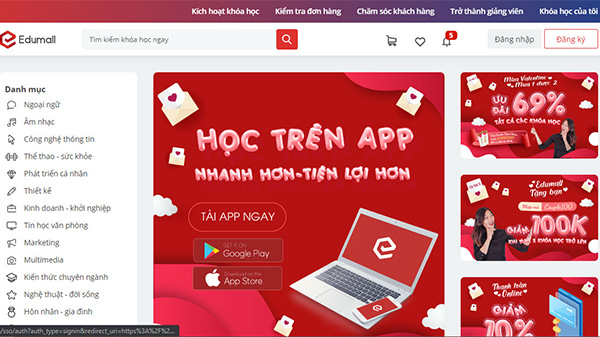 Website học online - Edumall
