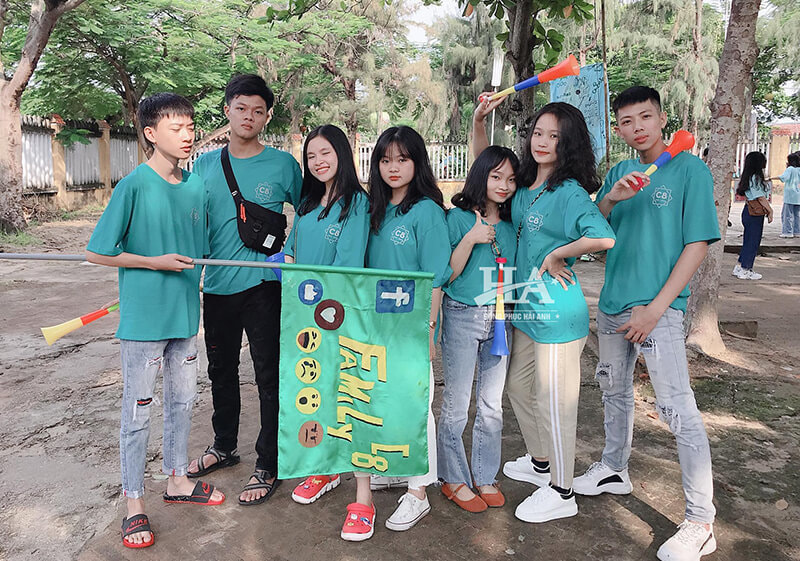 Áo thun đồng phục học sinh cổ tròn