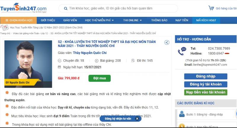 Tuyensinh247.com Chuyên cung cấp tài liệu ôn thi môn Toán, Lí, Hóa chất lượng