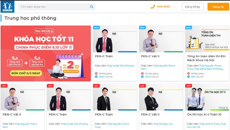 Website Hocmai - Website học tập uy tìm với các bộ đề thi từ dễ đến nâng cao