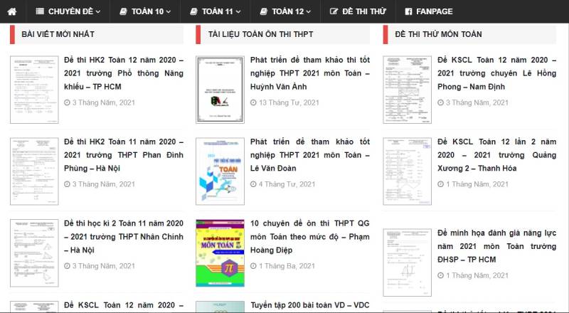 Ôn Thi Đại Học - Website ôn thi THPT quốc gia uy tin chất lượng