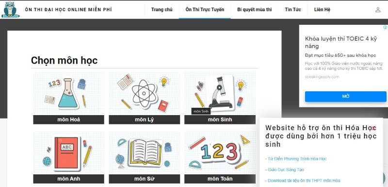 Ôn Thi Đại Học - Website ôn thi THPT quốc gia uy tin chất lượng