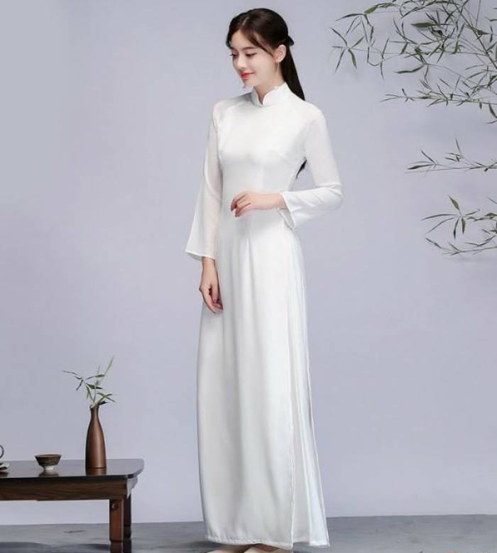 Áo dài cho nữ sinh tay loe dịu dàng