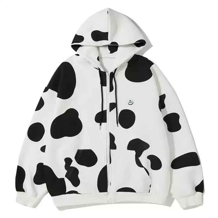 Cá tính, thời trang bằng mẫu áo Hoodie bò sữa