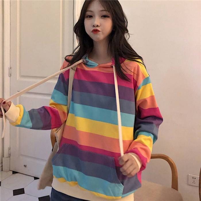 Áo Hoodie cầu vồng đầy màu sắc đặc biệt