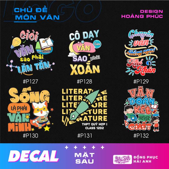 BST hình in áo lớp chuyên văn decal cho mặt sau áo lớp