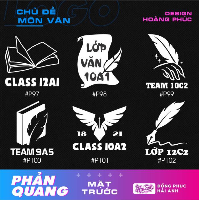 Logo áo lớp chuyên văn phản quang