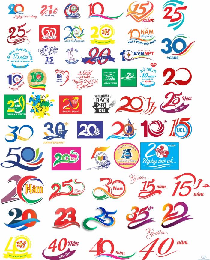 Logo kỉ niệm 30 năm ra trường để in áo đồng phục họp lớp