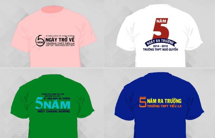 Thiết kế logo, hình in áo họp lớp kỷ niệm 5 năm