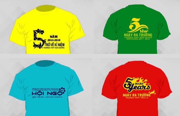Logo kỉ niệm 5 năm ra trường dành cho áo đồng phục họp lớp