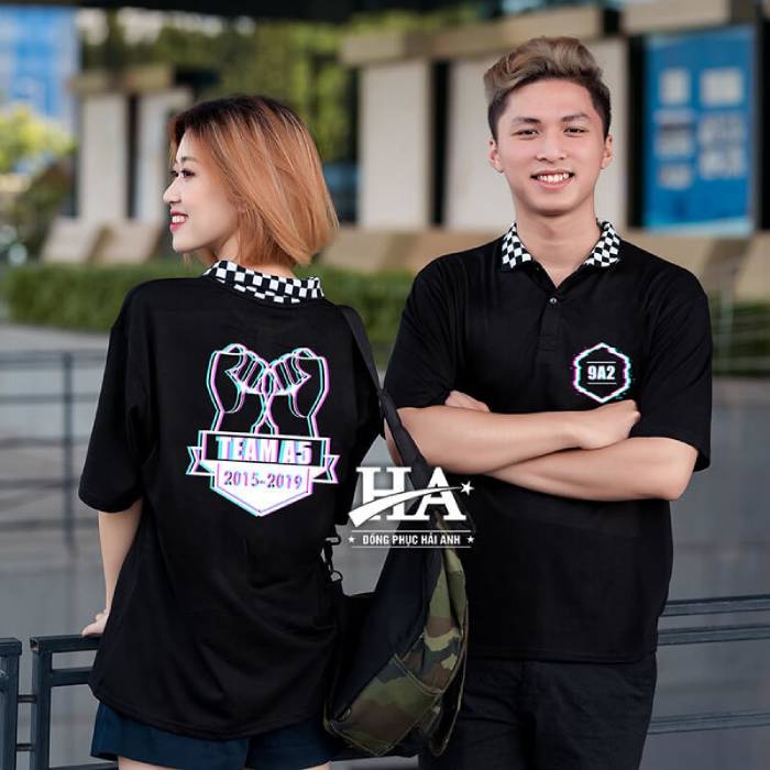 Mẫu áo lớp có cổ phản quang đẹp với hình in phát sáng nổi bật
