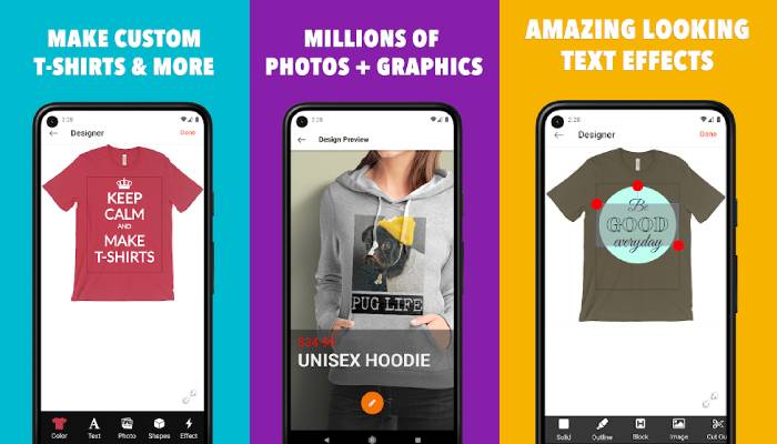 OShirt, hỗ trợ các tính năng thiết kế áo đồng phục trên điện thoại