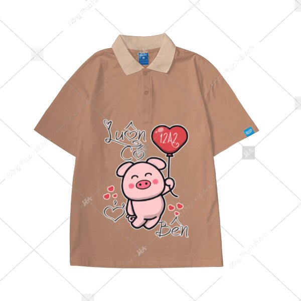 Tập thể lớp thêm gắn kết với áo lớp logo hình chú lợn