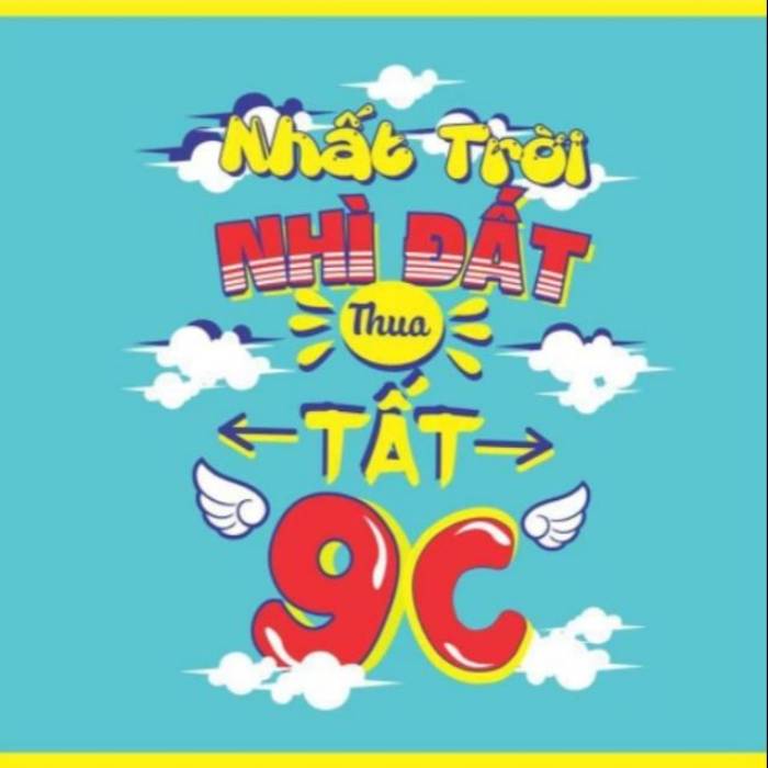 Mẫu logo áo lớp 9C thiết kế slogan hài hước