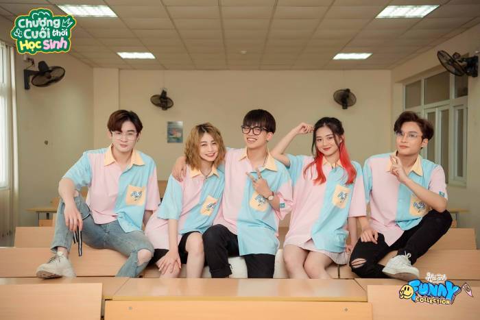 Phong cách thanh xuân vườn trường Hàn Quốc với mẫu áo lớp sơ mi funny