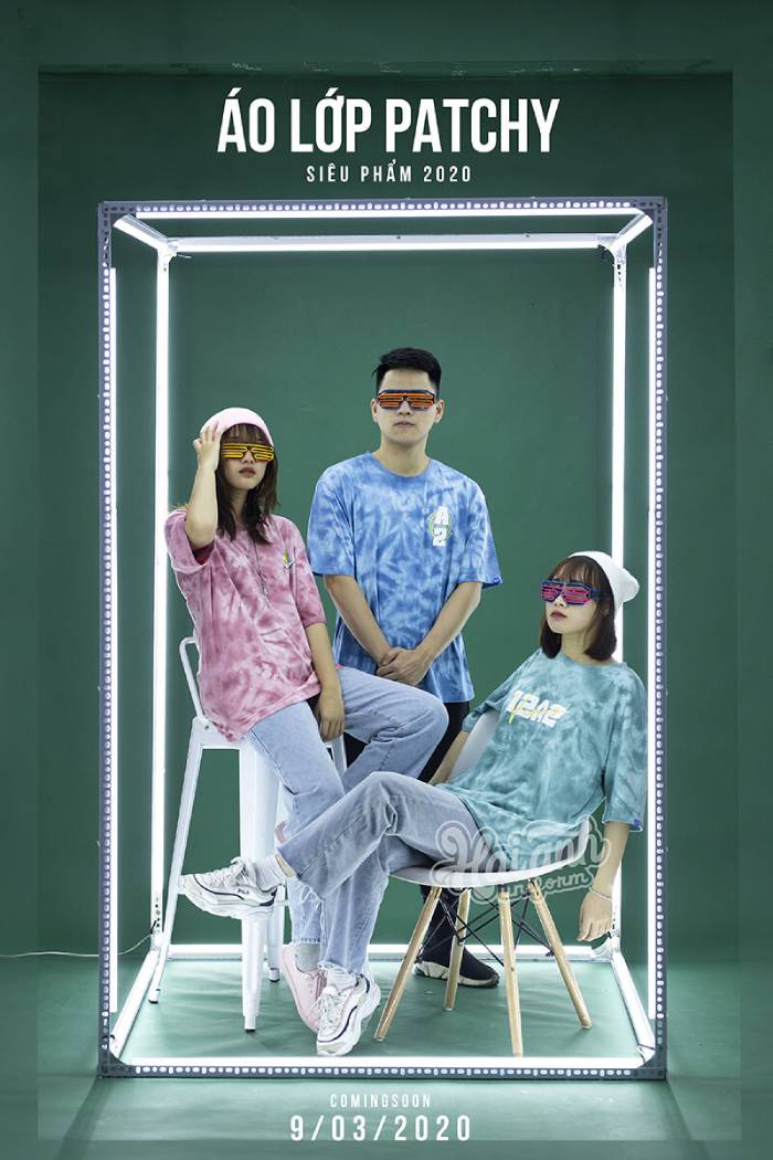 Áo nhóm đồng phục patchy 3 người mang phong cách bụi bặm