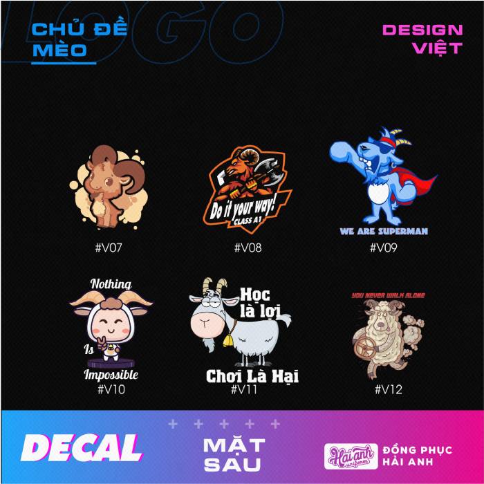 Bộ hinh in Decal độc đáo tema tuổi mùi
