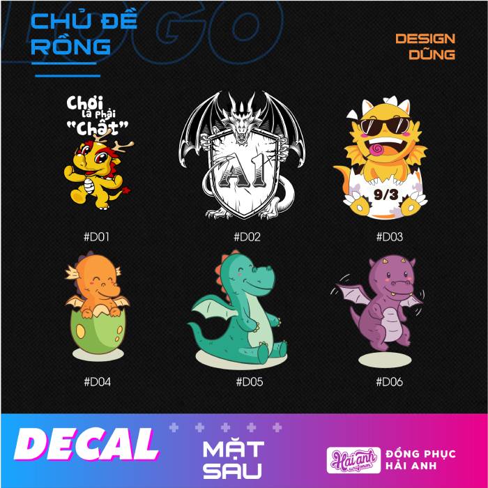 BST hình in Decal cho team tuổi Thìn