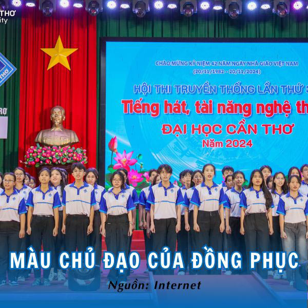 Đồng phục Đại học Cần Thơ sử dụng chủ yếu hai màu trắng - xanh dương