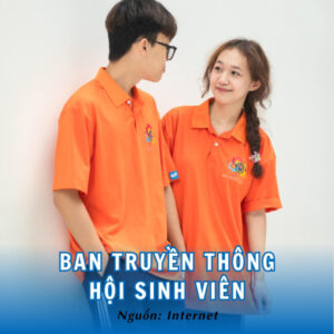 Mẫu áo polo cam của Ban Truyền thông - Hội sinh viên UTC