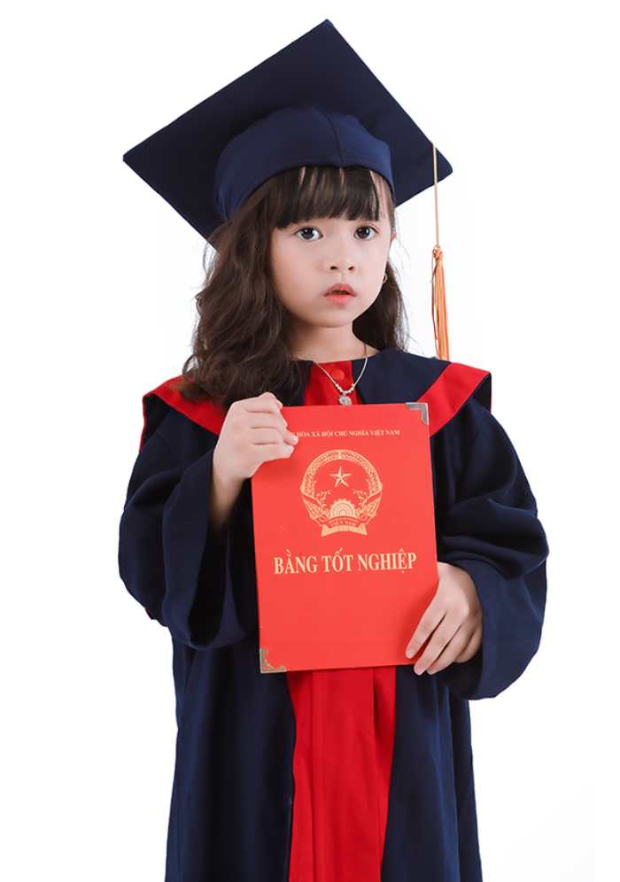 Mẫu áo cử nhân mầm non sử dụng trong ngày tốt nghiệp