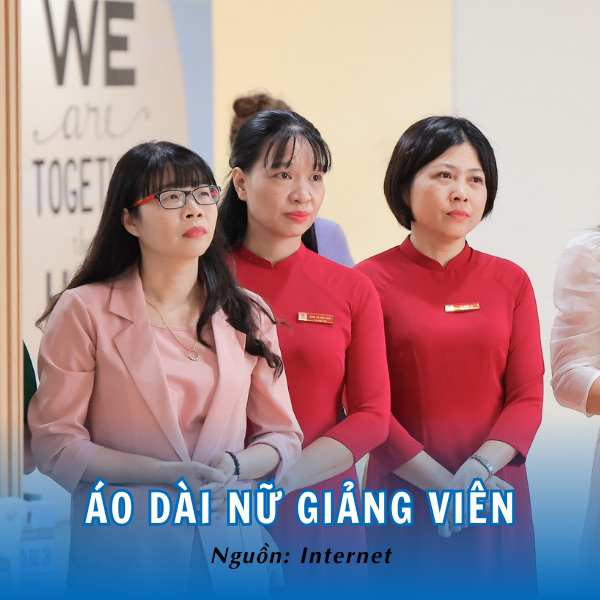 Sắc đỏ trong màu áo dài đồng phục của giảng viên trường HANU