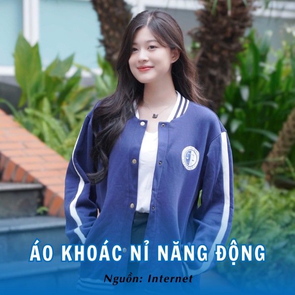 Mẫu áo khoác nỉ đồng phục HLU trẻ trung, năng động