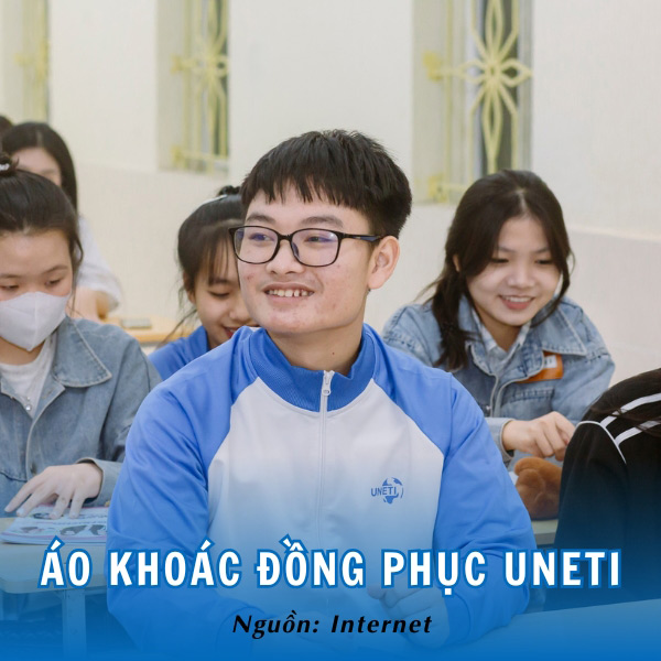 Áo khoác màu xanh trắng đồng phục trẻ trung, năng động 