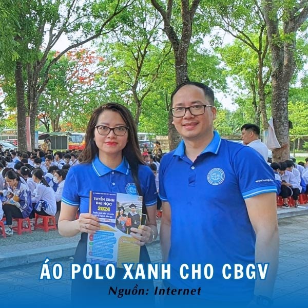 Giảng viên Đại học Mỏ Địa Chất diện áo polo xanh trang nhã, hiện đại