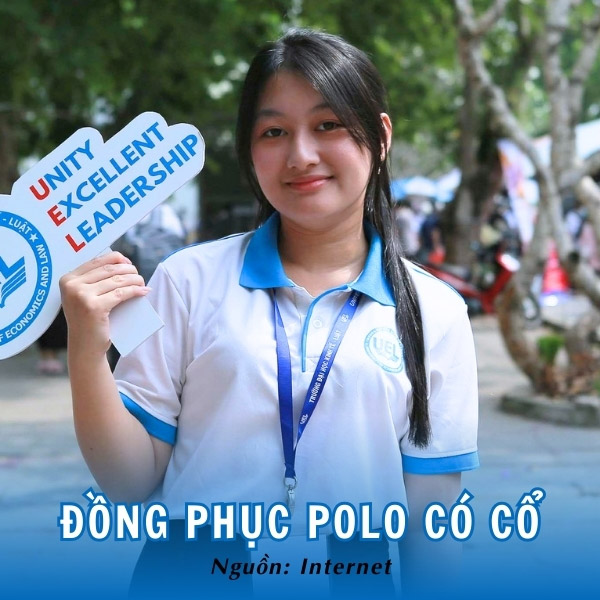 Áo polo đồng phục năng động của trường ĐH Kinh tế - Luật