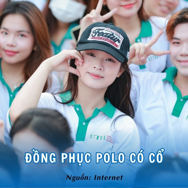 Áo polo xanh trắng toát lên vẻ tự tin cho các bạn sinh viên