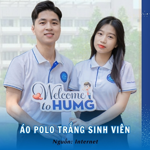 Sinh viên HUMG trong đồng phục áo thun polo trắng trẻ trung, năng động