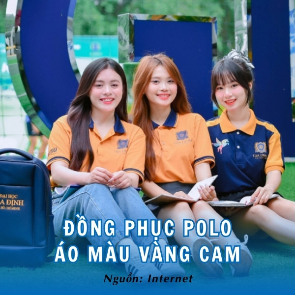 Đồng phục polo áo màu vàng cam trẻ trung