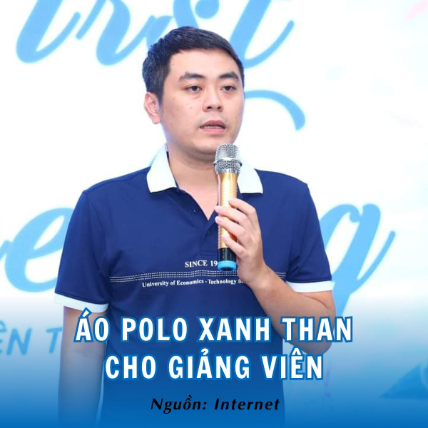 Mẫu áo polo xanh than cho giảng viên 