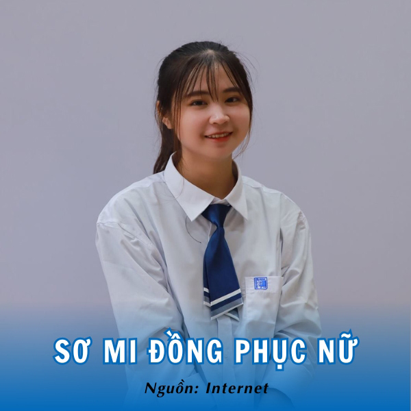 Kiểu áo sơ mi nữ đồng phục đơn giản, trẻ trung