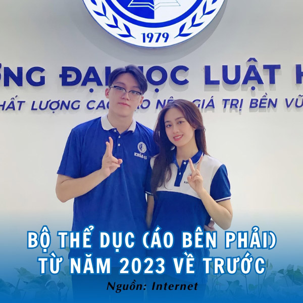 Bộ đồng phục thể chất trường Đại học Luật Hà Nội từ năm 2023 về trước
