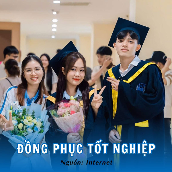 Tân cử nhân UNETI trong bộ đồng phục tốt nghiệp 