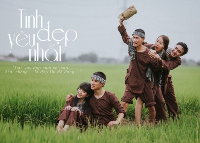 Mẫu trang phục áo bà ba trong concept đồng quê