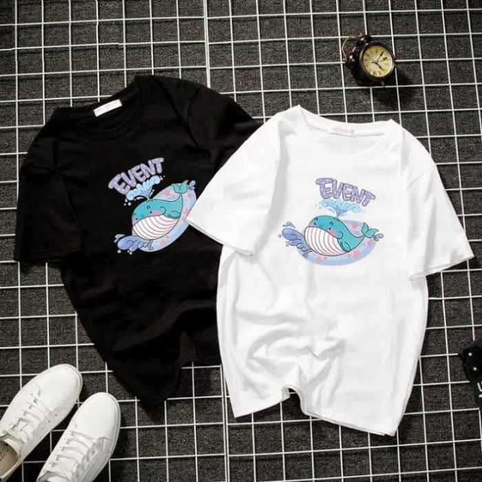 Mẫu áo lớp hình in cá voi thiết kế kiểu dáng oversize